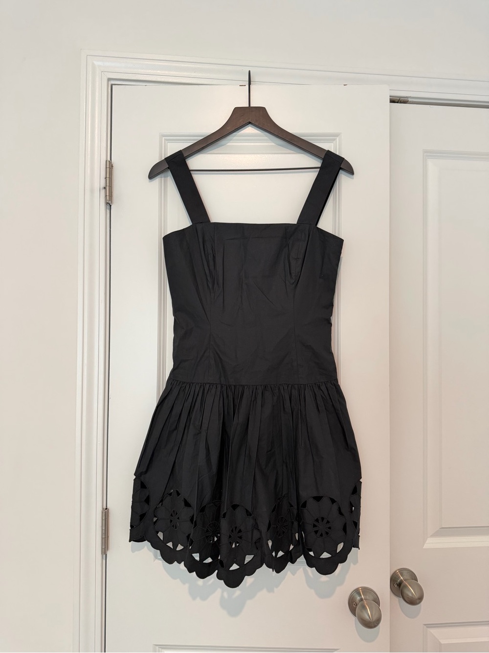 RHODE Resort Salina Cotton Eyelet Mini Dress Black - Picture 2 of 5